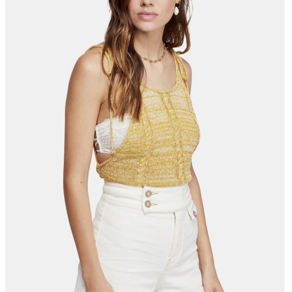 Free people bombshell open back knit tank